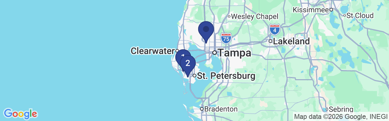 Map showing facility locations