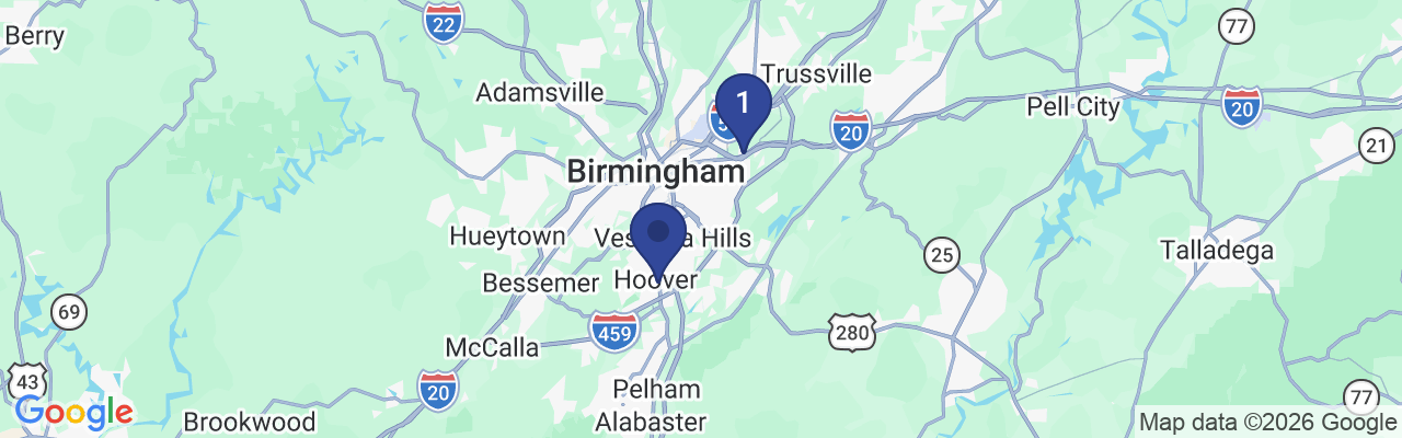 Map showing facility locations
