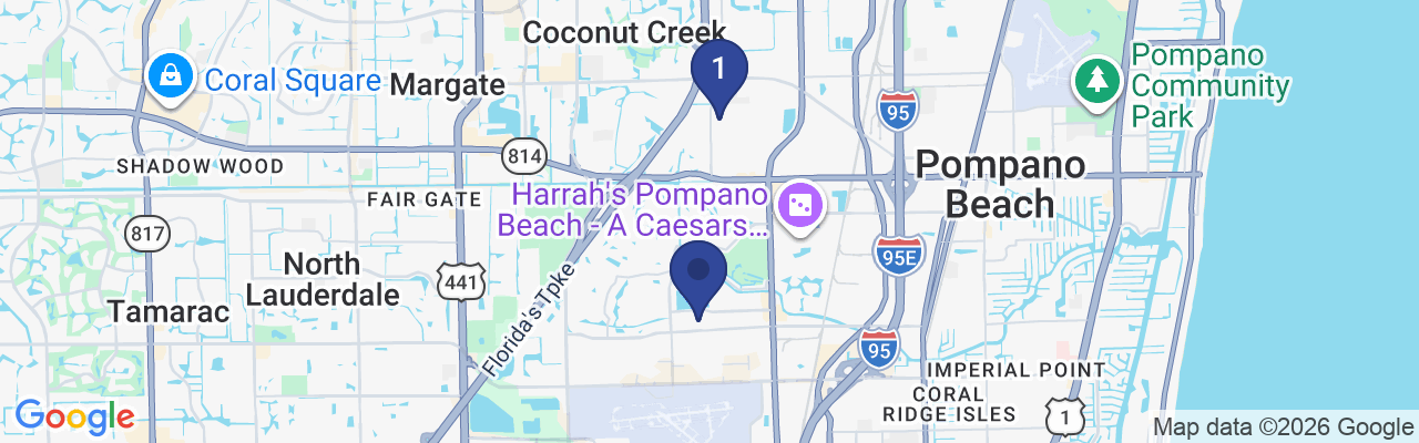 Map showing facility locations