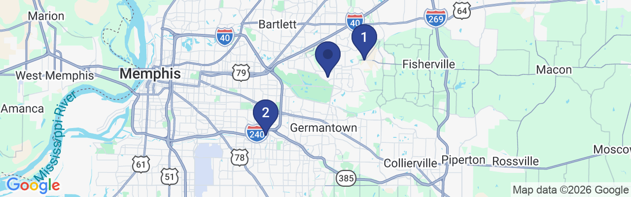 Map showing facility locations