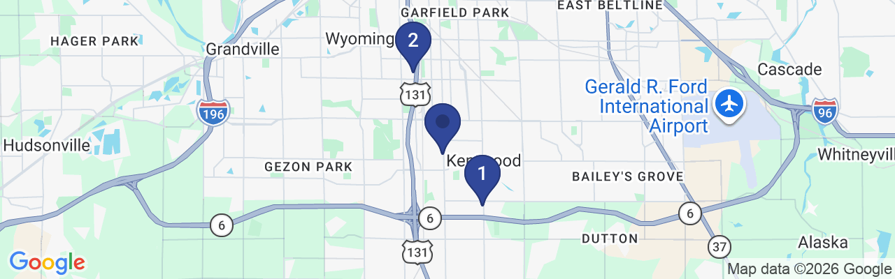Map showing facility locations