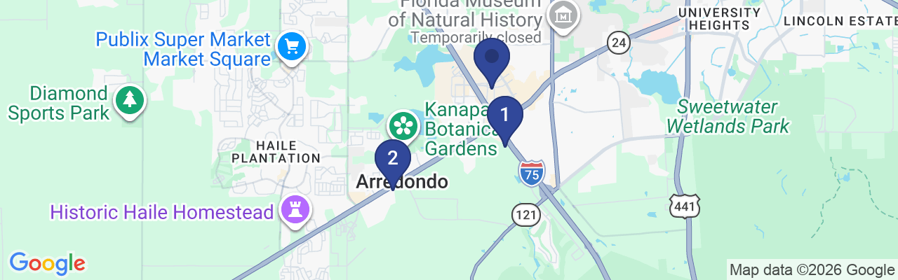 Map showing facility locations