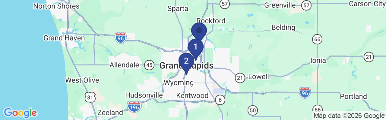 Map showing facility locations