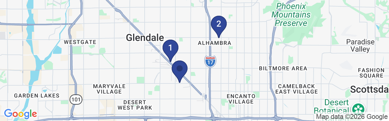 Map showing facility locations