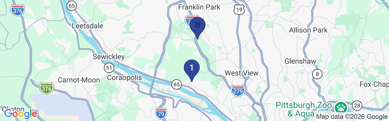 Map showing facility locations