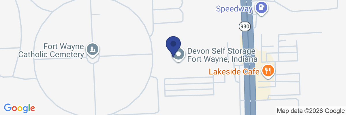 Map showing facility locations