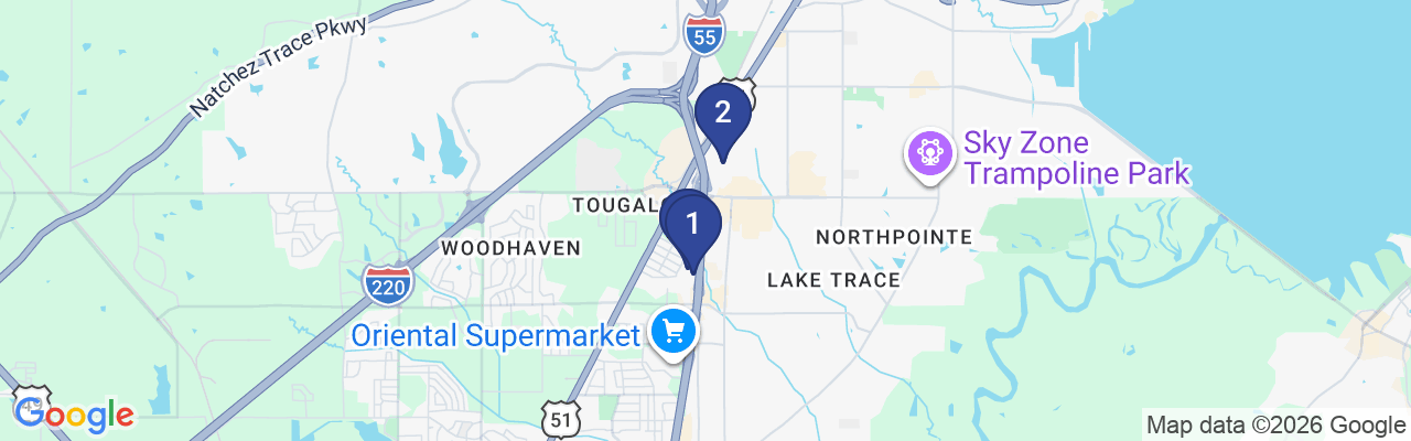 Map showing facility locations