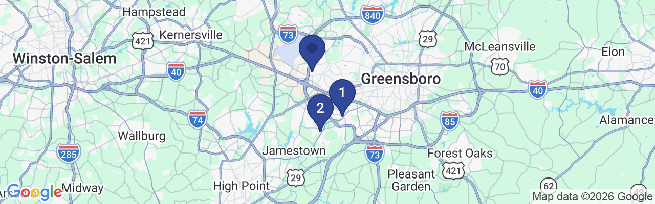 Map showing facility locations