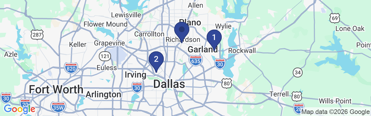 Map showing facility locations