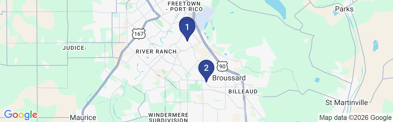 Map showing facility locations