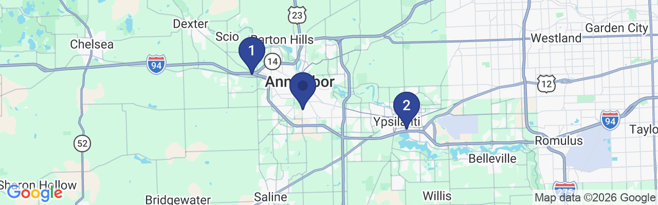 Map showing facility locations