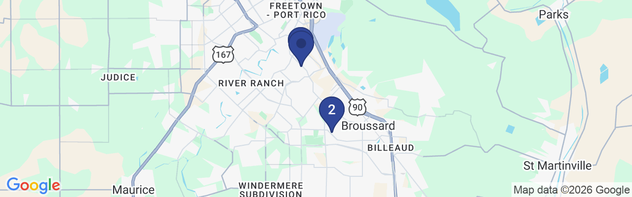 Map showing facility locations