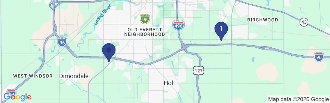 Map showing facility locations