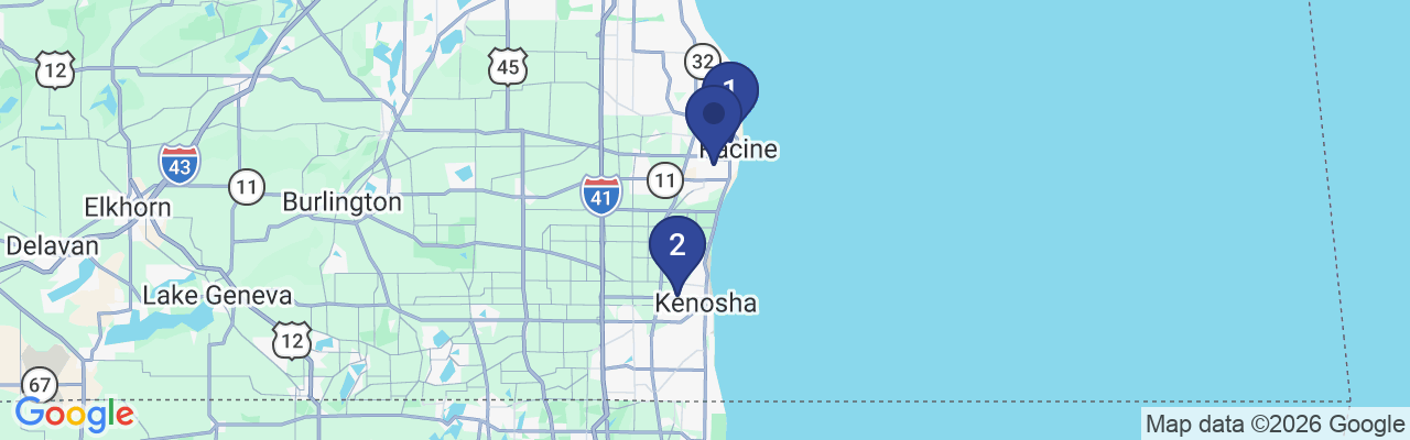 Map showing facility locations