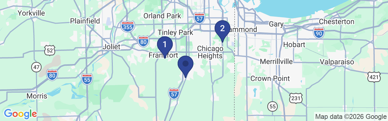 Map showing facility locations