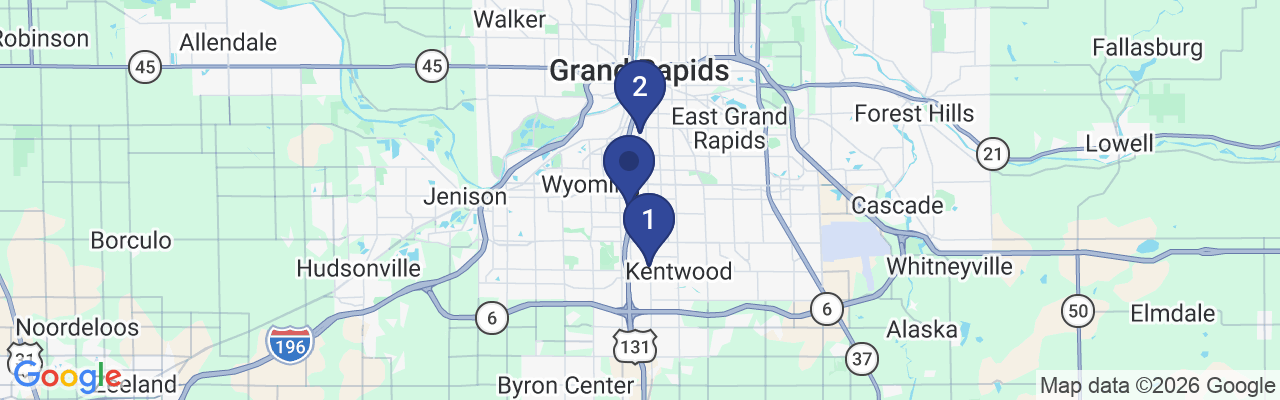 Map showing facility locations