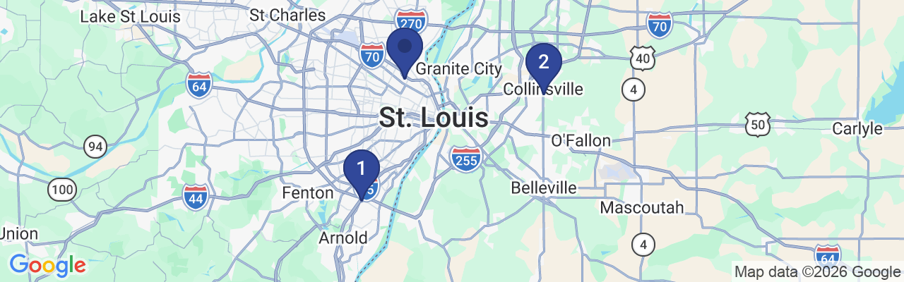 Map showing facility locations