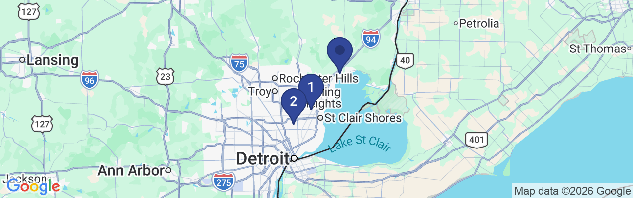 Map showing facility locations