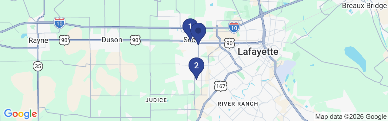Map showing facility locations
