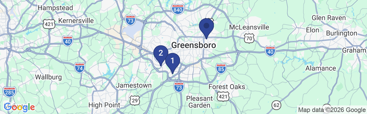 Map showing facility locations