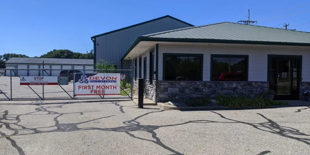 Entrance to Devon Self Storage in Wyoming, Michigan